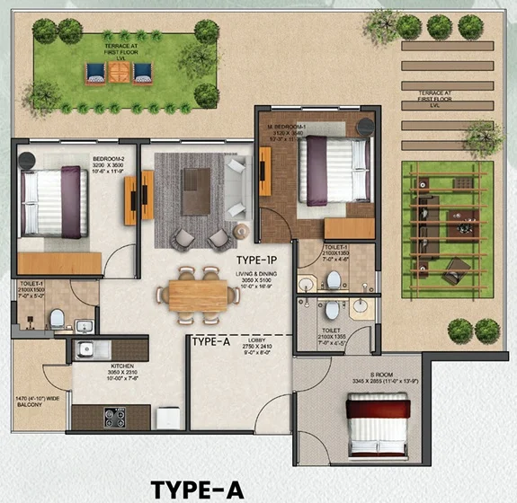 jms silver living sector 95 gurgaon floor plan type a
